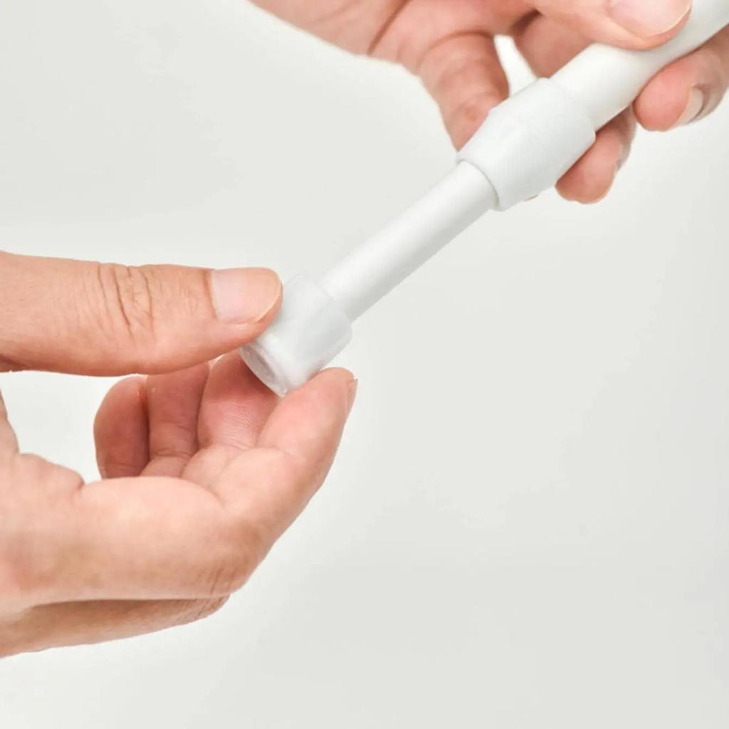 1 ks - Teleskopická tyč bez vrtání, instalace, multifunkční mini úložná teleskopická tyč - bílá