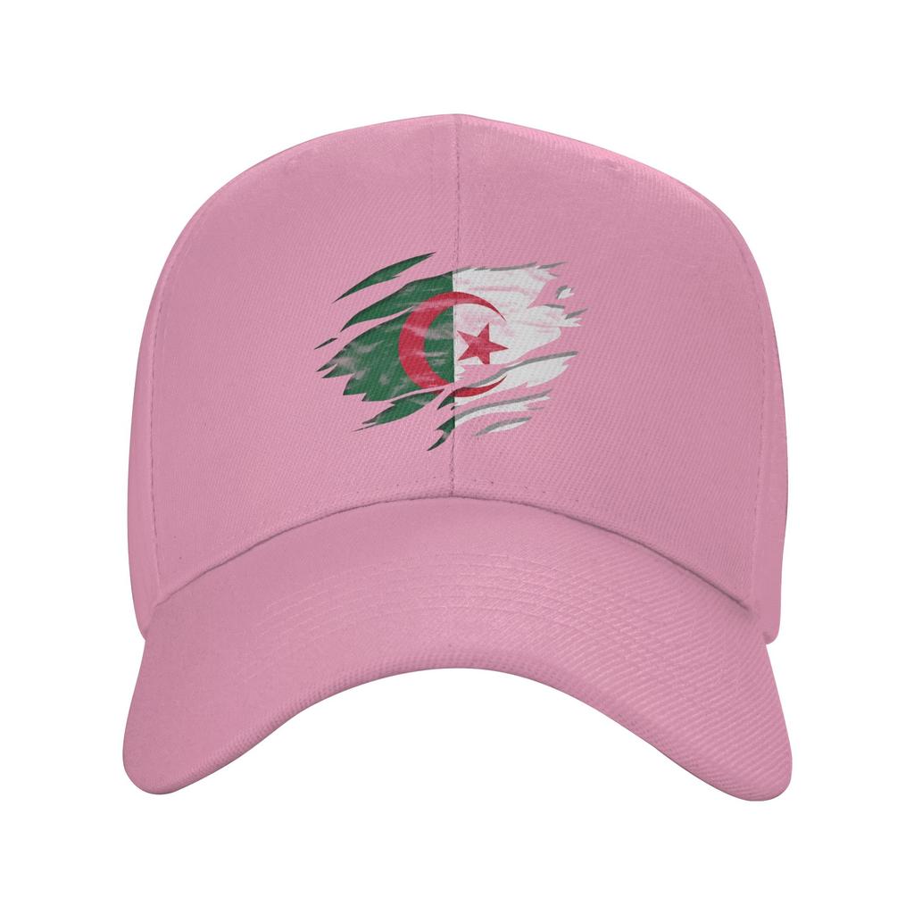Summer Casual Baseball Cap Ripped Rip Open Algeria Flag Hiking Fishing Trucker Hat For Unisex Unisex SunProof Trendy Baseball Cap