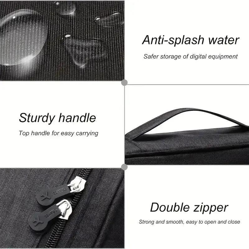 Cable storage bag waterproof digital electronic organizer portable USB data line charger plug storage bag travel cable organizer