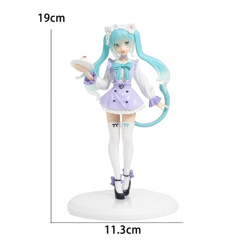 

19cm Anime Cat Ears Maid Hatsune Miku Fancy Action Fashion Figure PVC Collection Model Peripheral Ornaments Decorative Toy