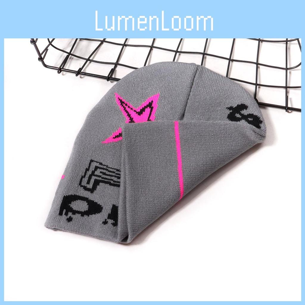 Gestrickte Beanie-Mütze mit Buchstabenmuster für Streetwear und lässigen Winterstil