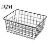 Wardrobe Clothes Organizing Bins Iron Storage Basket, Nordic Style Wire Organizer Bin, Large Decorative Metal Grid Baskets Capacity