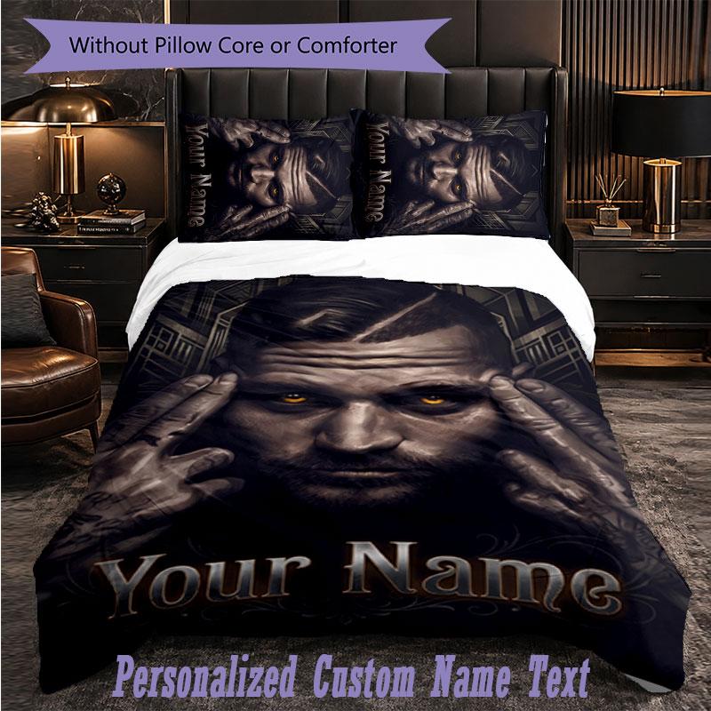 Personalized 3Pcs Bedding SetKontra K Custom Text Duvet Cover Pillowcase Set Bedroom Gift