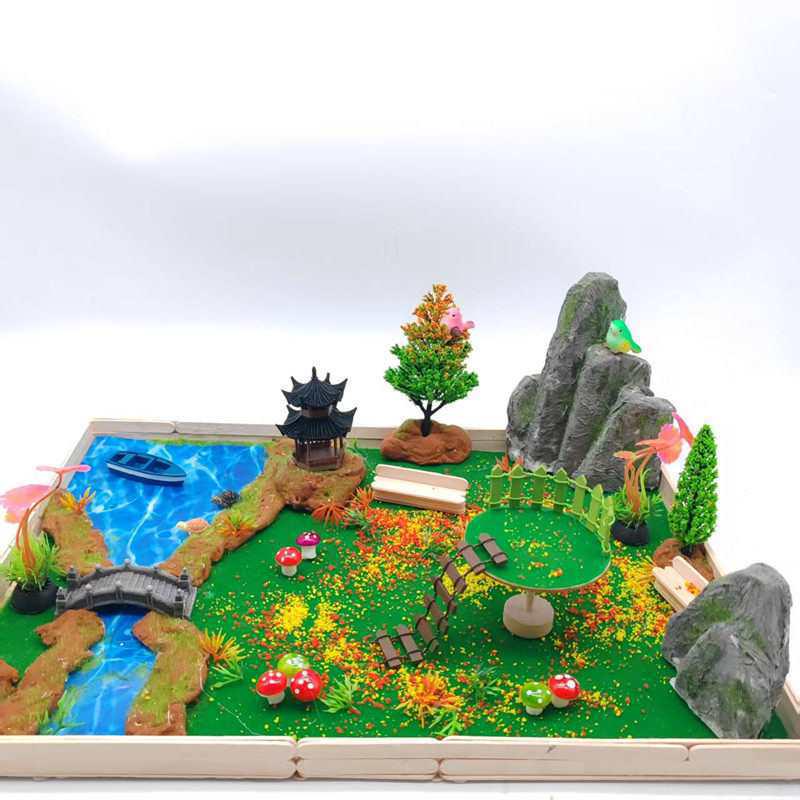 DIY Model Landscape Kit: Green Plants & Scenery Ornaments for Children's Creative Crafting