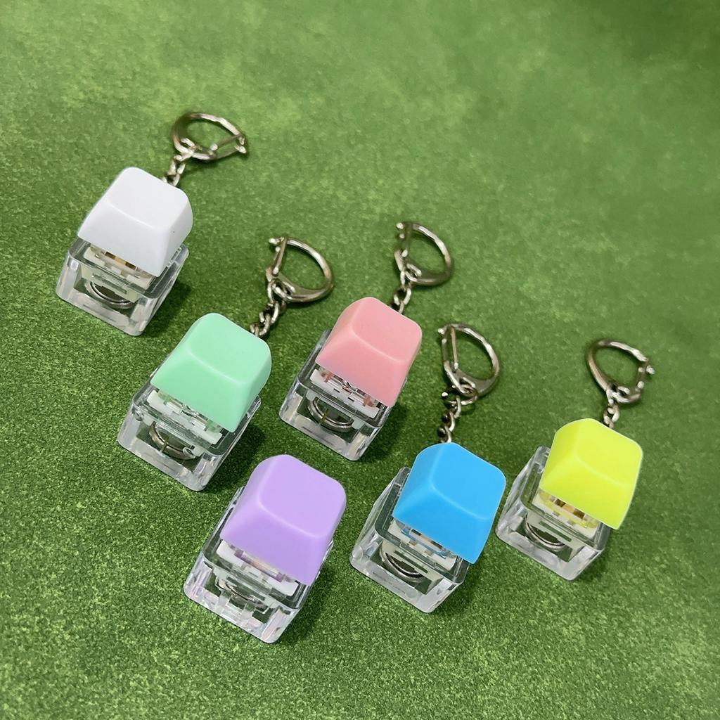 LED Keyboard Key Chain Toy Stress Relief DIY Button Finger Keyboard Caps Toy Small Gifts Small Gadgets Keychains