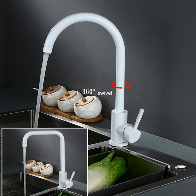 Matte Black 7 Shape High Arc Kitchen Tap Single Level Stainless Steel Kitchen Sink Faucet