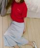 Green Butter Silky Banding Skirt (Light Blue)