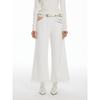 Thelight Fall and Winter Cropped Fur Pants Women's White Hollow-out Hot Bead Low Waist Straight-leg Loose Pants Fur Edge