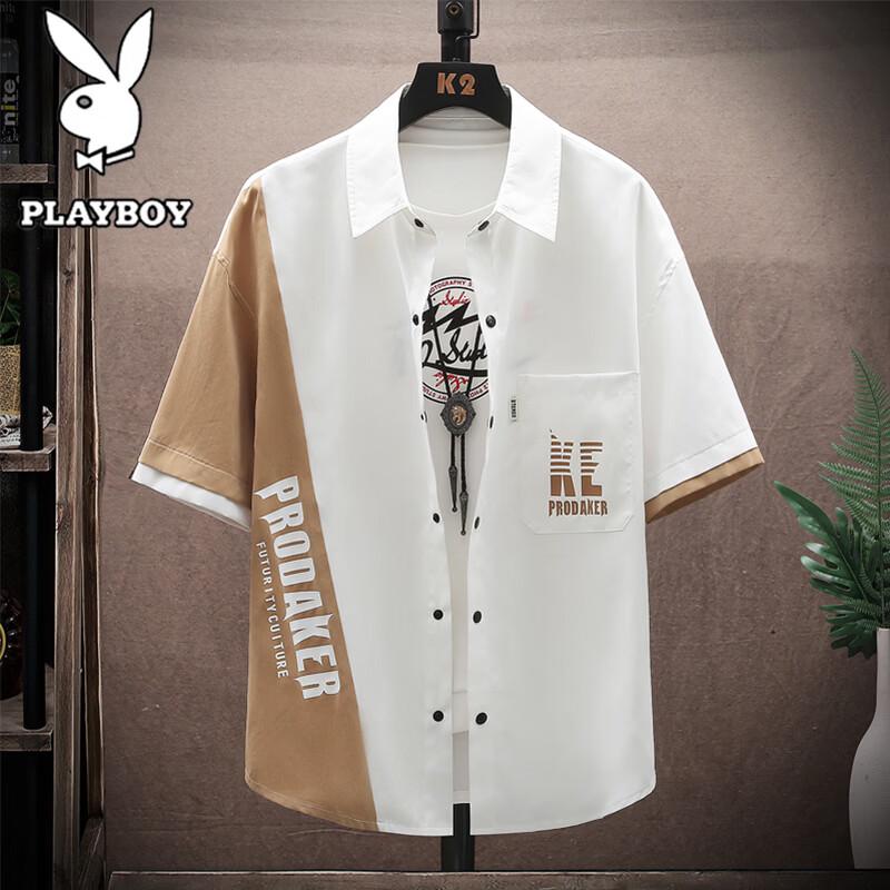

PLAYBOY Men s Short Sleeve Lapel Shirt 2XL
