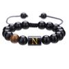 Black Diamond & Tiger Eye Beaded Adjustable Couple Bracelet - Men's Jewelry