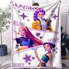Huntrix K-Pop Fleece Blanket Cosmic Warrior Girl Group Design Soft Throw for Bedroom Sofa Concert Merch Ideal for Pop Fans Teens