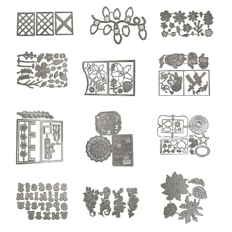 Christmas Light Die Cuts Embossing Stencils Leaf Metal  Cutting Dies Stencils for Album Cards Photo Decorations