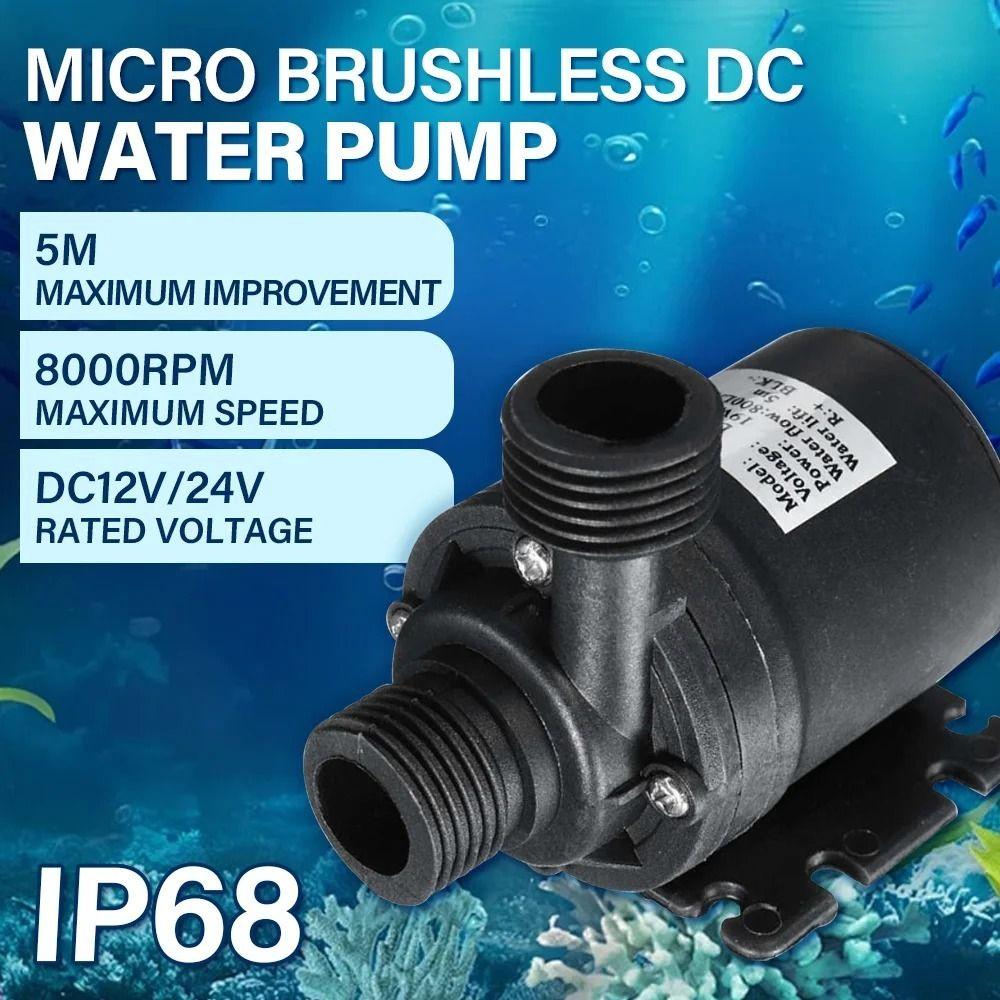 800L/H Micro Submersible Pump DC12V/24V Water Pool Pump Portable Centrifugal Pump  Heater
