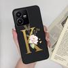 Flower Letters Case For Vivo Y22 2022 Y22S Matte Silicon Soft TPU Back Phone Cover For VivoY22 Y 22 22S Case Funda Bumper Shell