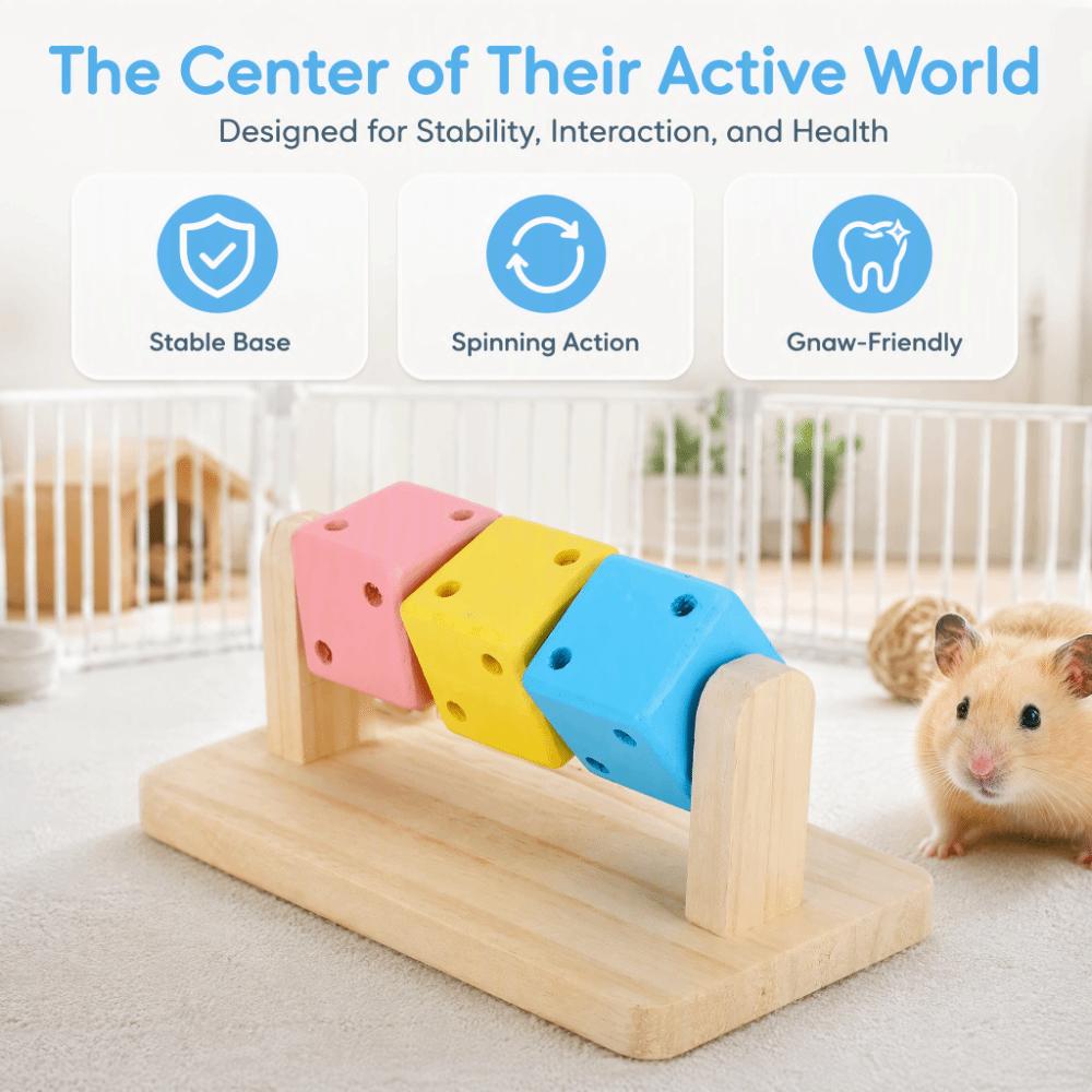 Wood Hamster Grinding Toy Chewable Wooden Block Toy Interactive Wooden Chew Toy Small Pets