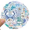 10/30/50pcs The Blue Coast Girl Graffiti Stickers Cartoon Shell Crab Shrimp Decals DIY Scrapbooking Notebook Decoration Sticker
