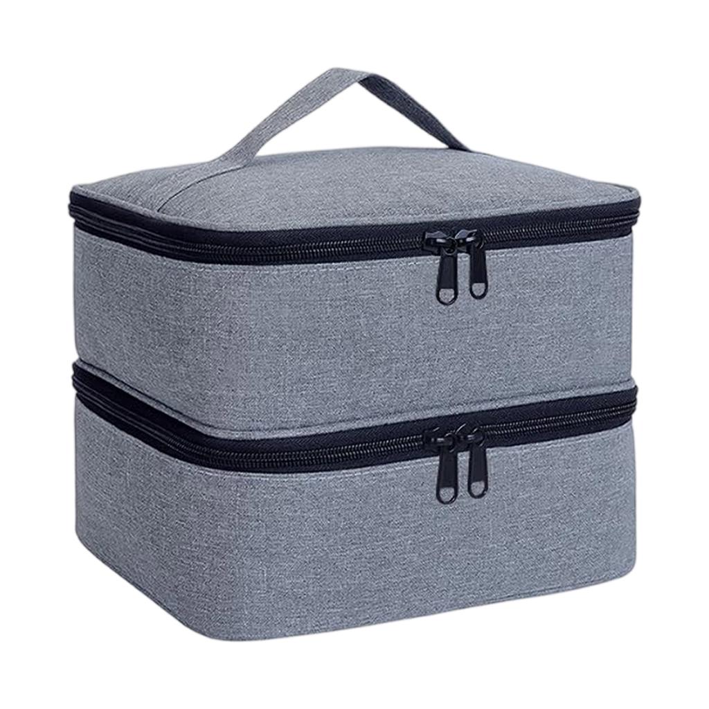EVA Padded Nails Polish Organizers Bag Double Layer Storage for Bottles Lamp Set Professional Portable Carrying Case