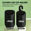 Leather Car Door Cup Holder Organizer Storage Bin Drink Rack Auto Cup Holder For Jeep Wrangler-JK Liberty JL Cherokee Patriot