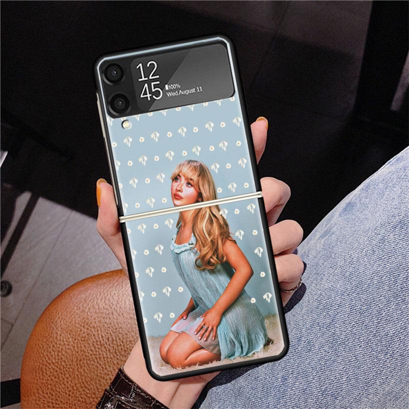 CR66 S-Sabrina C-Carpenter Phone Case For Samsung Z Flip 7 6 5 4 3 Galaxy ZFlip7 ZFlip6 ZFlip5 ZFlip4 ZFlip3 5G Print Cover