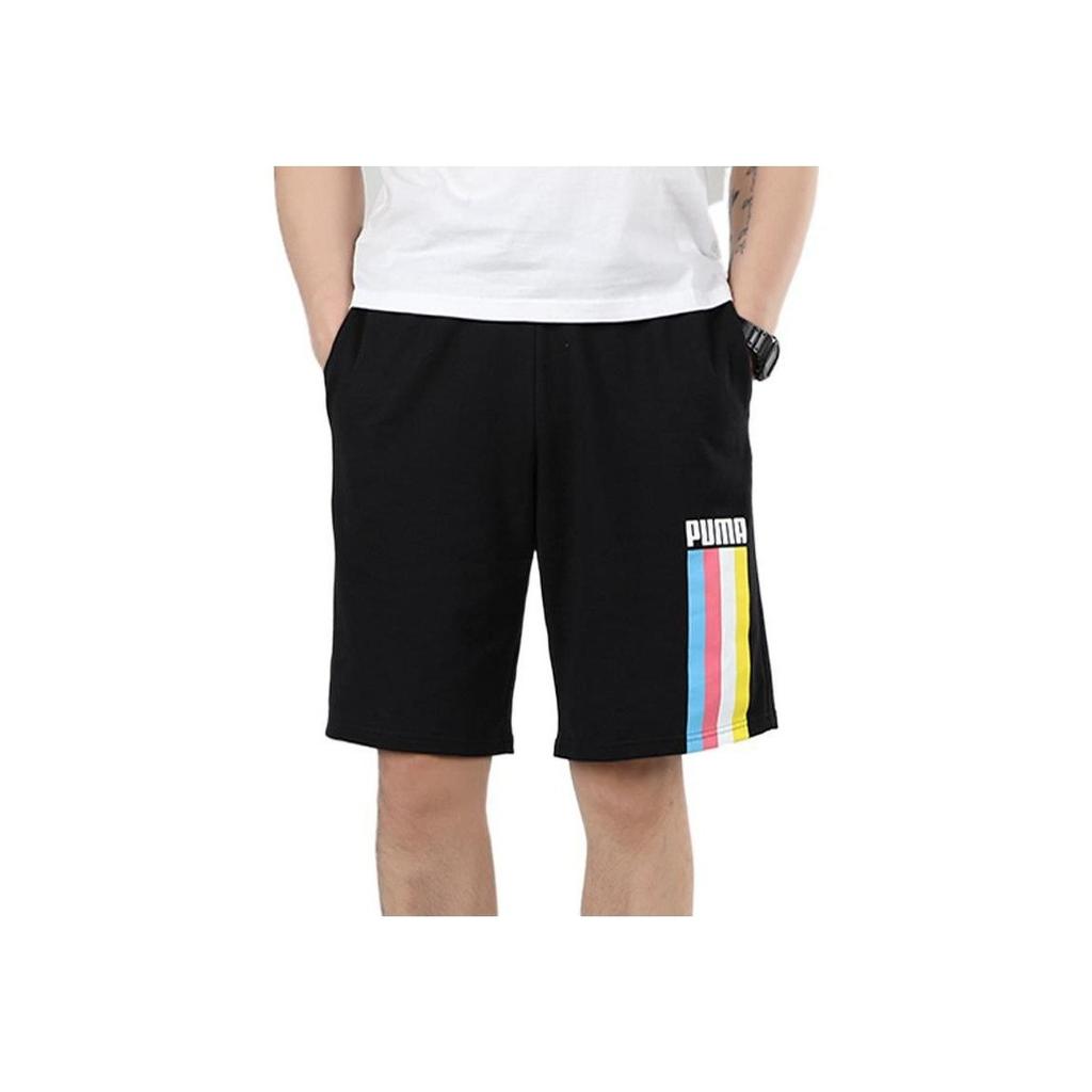 Puma Celebration Shorts Colorful Striped Print Sports Casual Shorts Men Shorts Black 584154-01