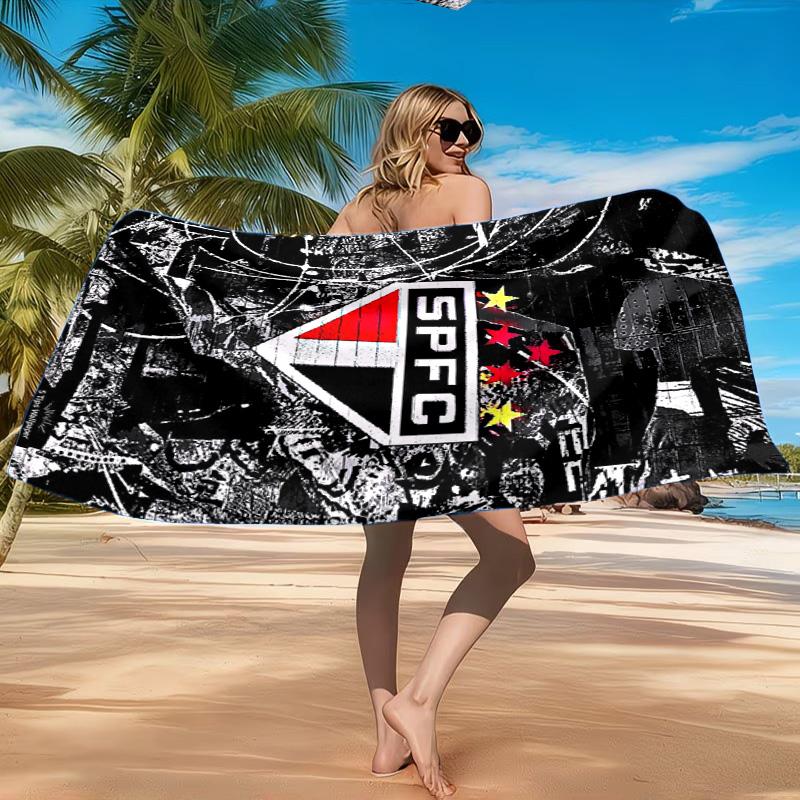 Spfc Team Crest Design Printed Microfiber Beach Towel, Soft And Absorbent, Quick-Dry, Ideal for Summer Travel, Beach Essential, Swimming Pool