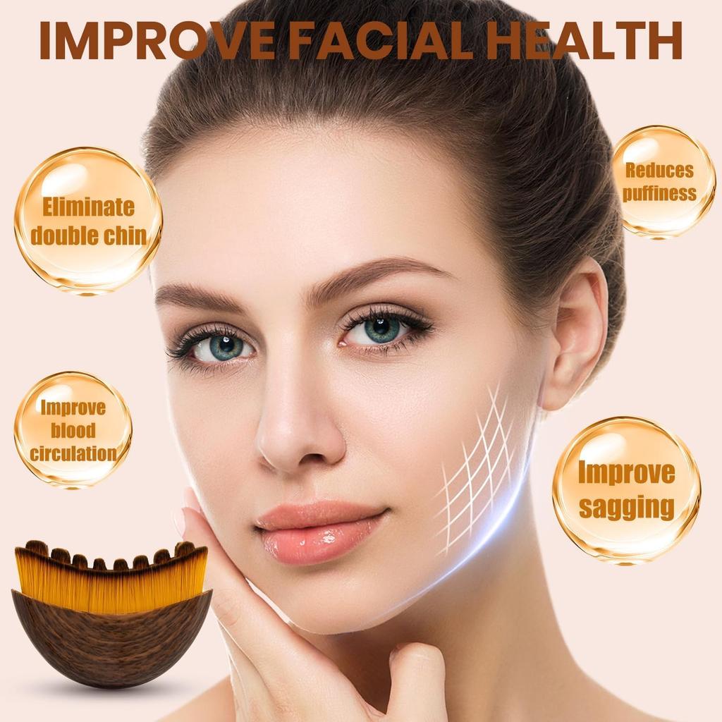 Lymfatický konturovací štětec na obličej, Lymfatický štětec na suché kartáčování pro drenáž, Navržený pro obličej dostatečně jemný, Přesně přiléhá k pokožce a zmírňuje únavu