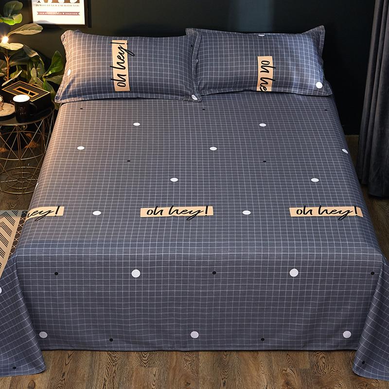 New Flat Sheets Queen Size Printed Bed Sheet Simple Mattress Cover Bedding Adult Student Bedroom Four Seasons Bedspread Hot Sale