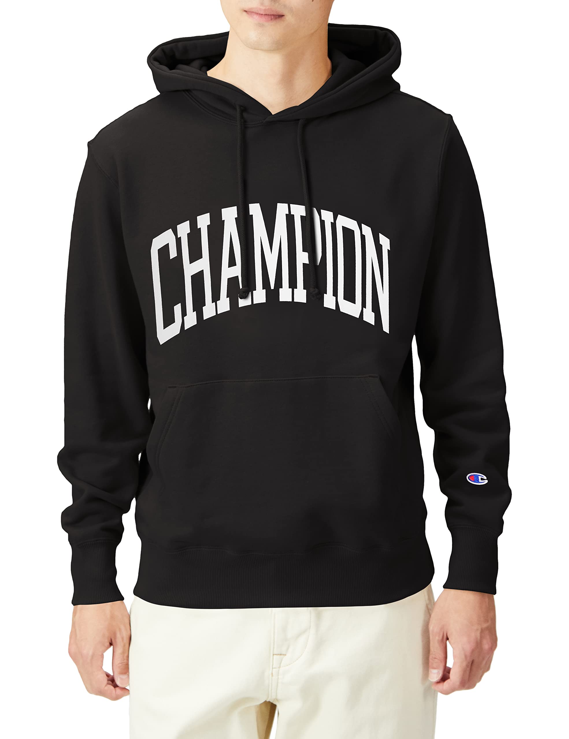 

Толстовка с капюшоном Champion с длинным рукавом из флиса с университетским шрифтом Размер S Черный Мужская Принт, Сделано на заказ Базовая, (C8-W129Z), чёрный