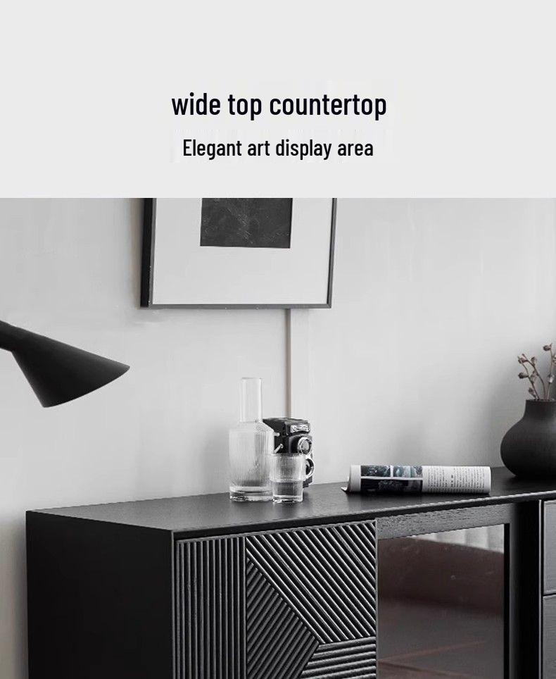 Lux Sliding Door Sideboard Cabinet: Living Room & Kitchen Storage with Drawers