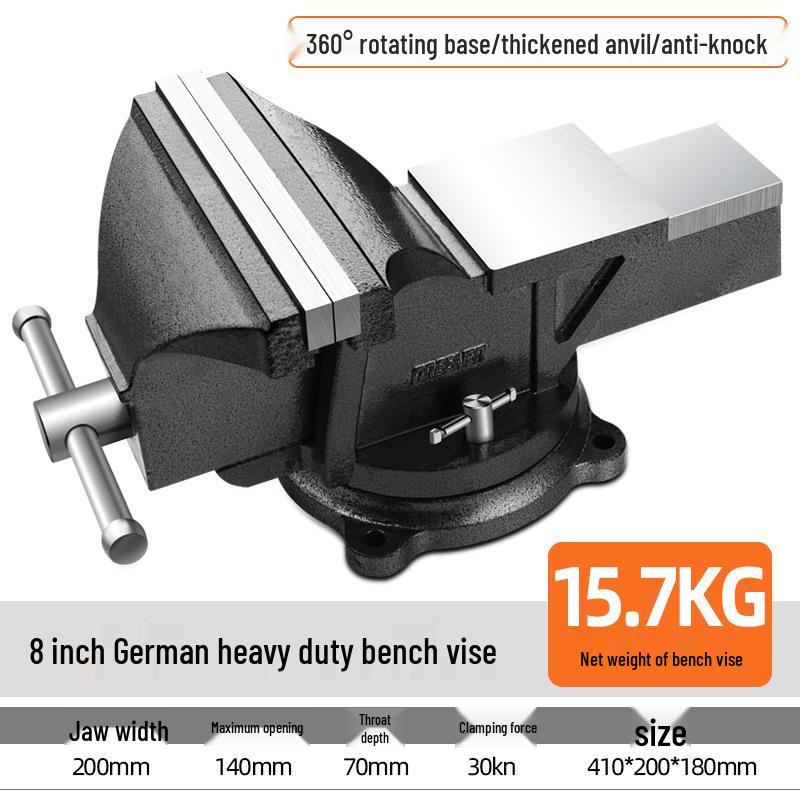 Green Forest Heavy-Duty Multi-Function Workbench Vise - Small Industrial Grade Flat Clamp