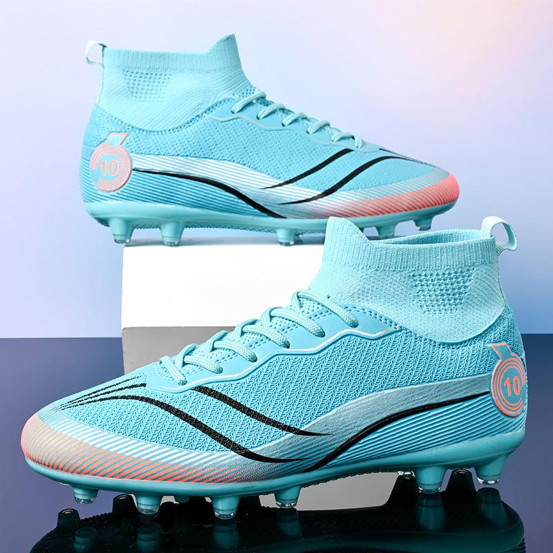 High Top Football Shoes Male Teen Student Female TF Shredded Nails AG Long Nails TF Shredded Nails Competition Training Sneakers