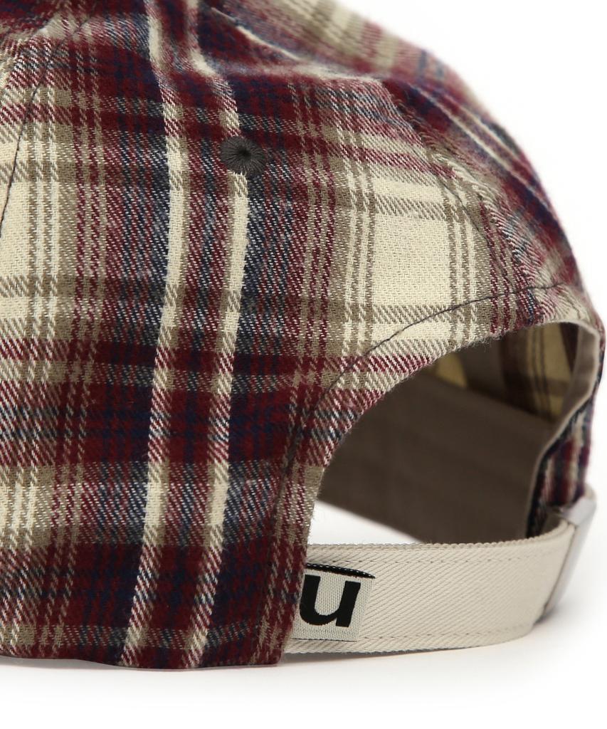 Eondeokeonteulol Check Pattern Ball Cap R Cross Logo / Classic B B / Wine Check