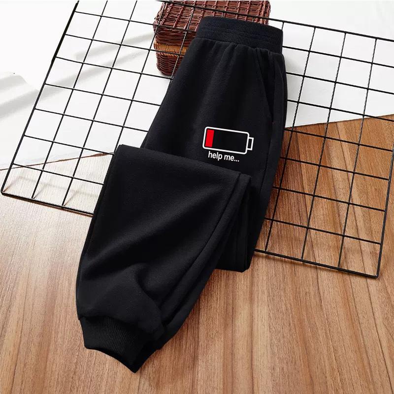 

2024 Boys New Long Pants Lightning Pattern Sweatpants Children Autumn Clothing Brand Cotton Trousers 3-14Y 160cm