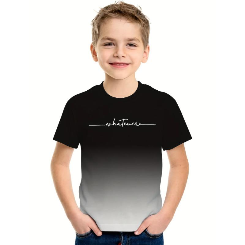 

Детская одежда футболка для мальчиков с коротким рукавом детская футболка 3D печать букв повседневная с круглым вырезом детская летняя одежда 150