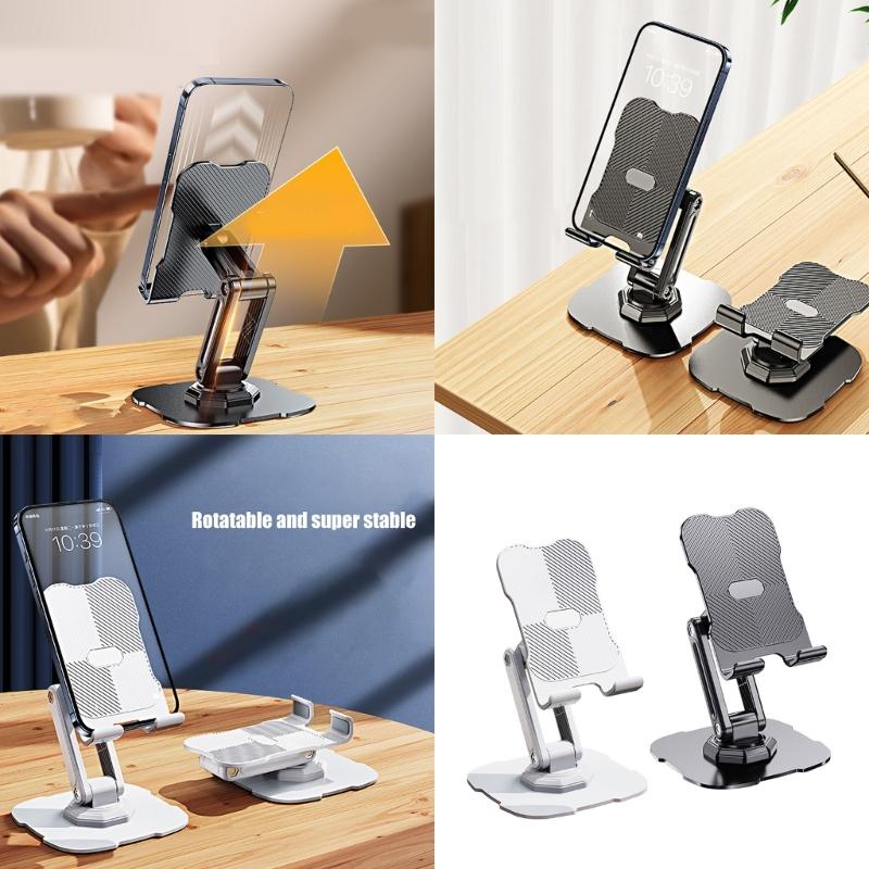 Cellphone Dock Foldable Tabletop Phone Support Cradle Holder Angle Height Adjustable Phone Tablet Stand Rotating Bracket