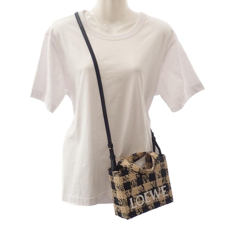 LOEWE  ALF1V46X10 Shoulder Bag black/natural Raffia/leather Women