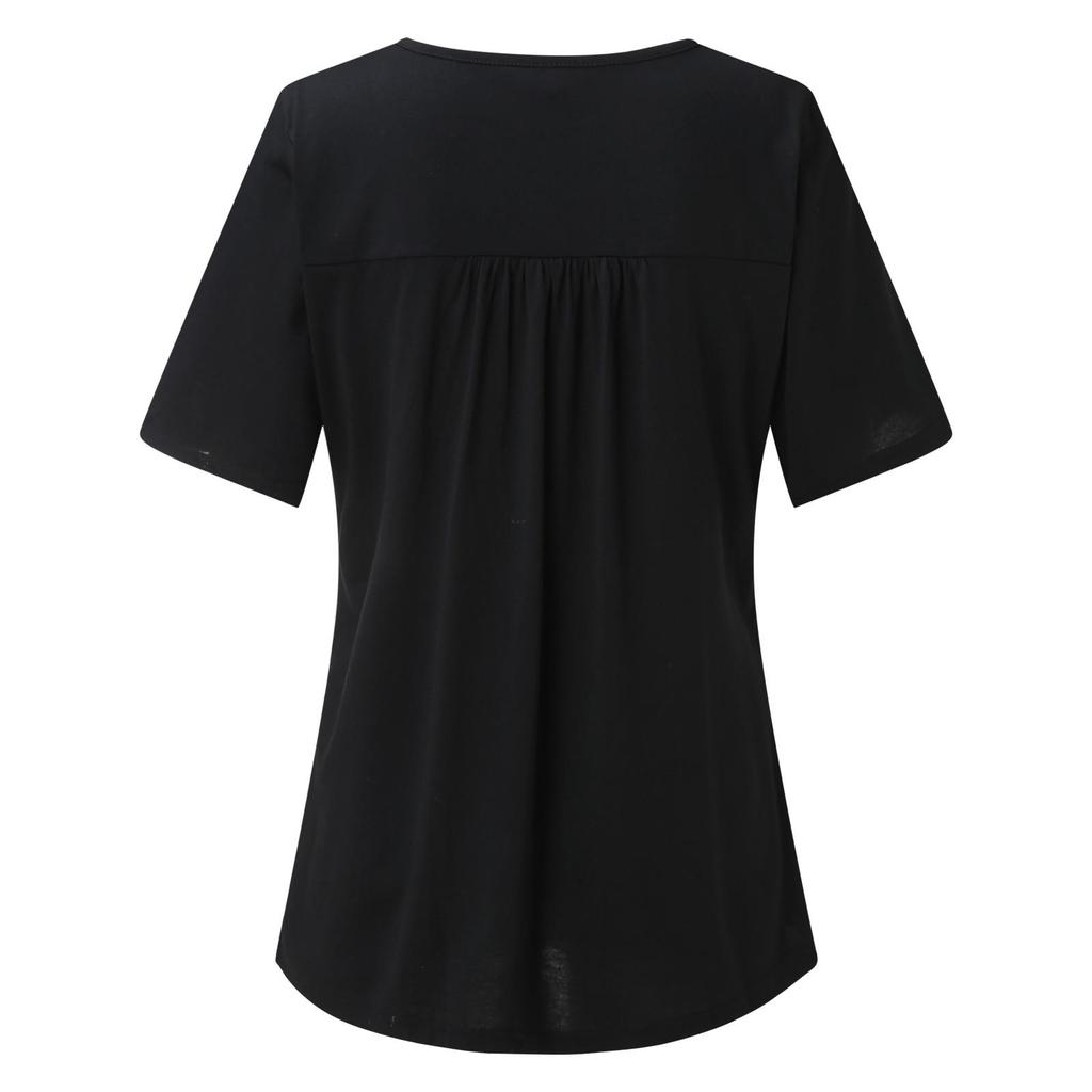 Women's Plus Size Tunic Tops Solid T Shirt Floral Casual Short Sleeve Blouse