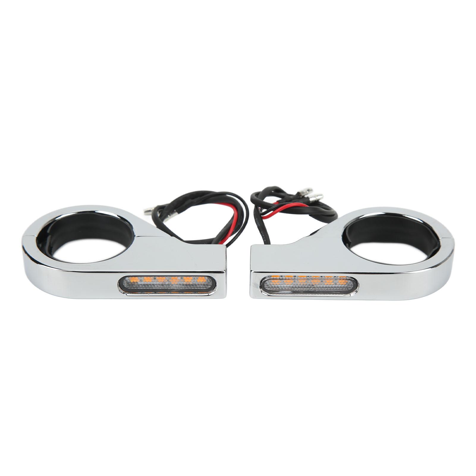 

12V Motorcycle LED Turn Signal Light Waterproof Bright Universal Blinker Lamp for 41mm Fork Tubes Electroplating