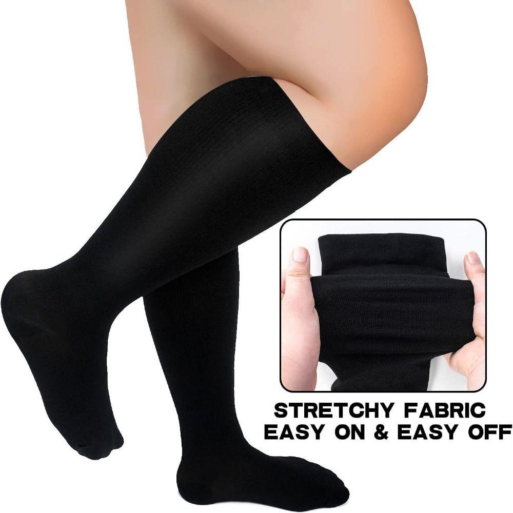 Extra Wide Calf Knee High Stockings Plus Size Calves Leg Stockings Compression Socks  Running