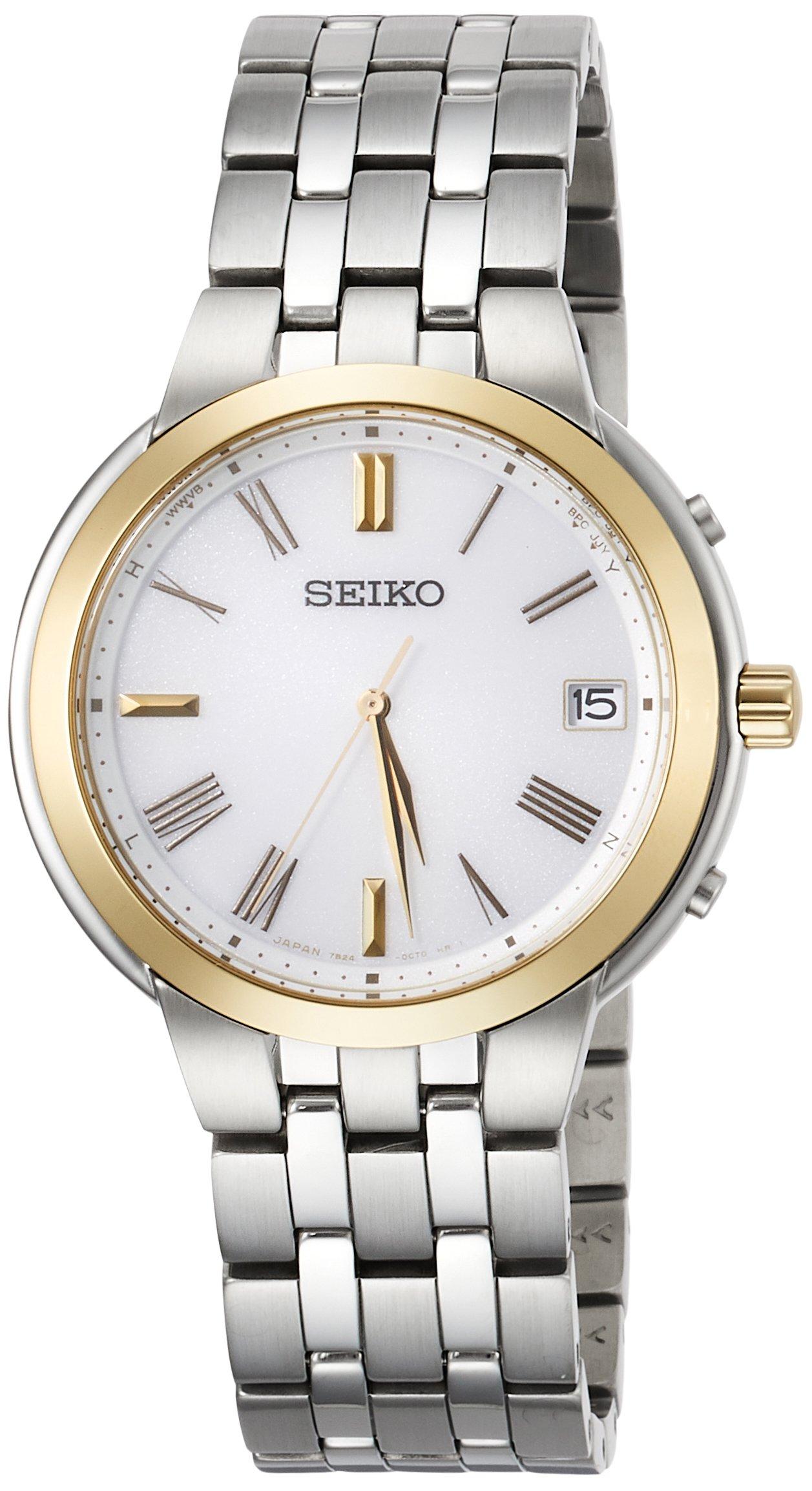 

Мужские серебристые часы Seiko SBTM266 с солнечной батареей и радиоконтролем, парная модель