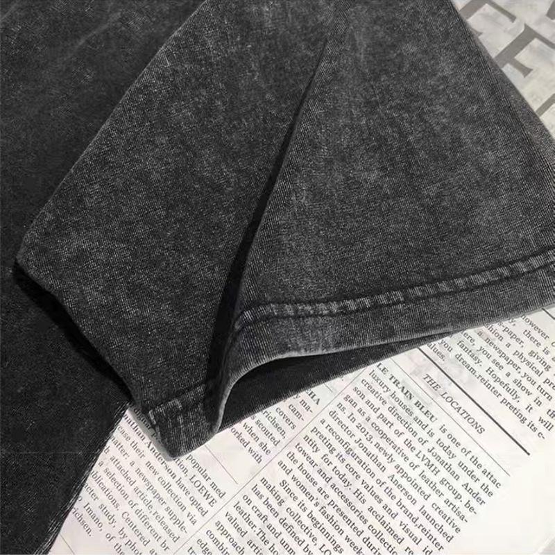 2024 Summer Washed Round Neck Loose Fit Plus Size Women's T-Shirt, Fits 80-200 lbs