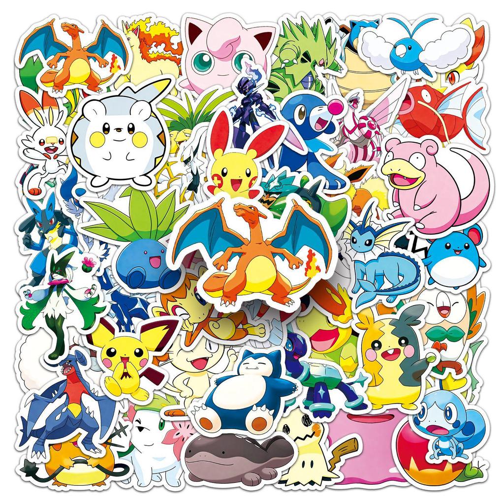 50 Cute Pokemon Q Version Anime Stickers - Planner, Suitcase, Computer Decor, DIY Drip Glue Stickers