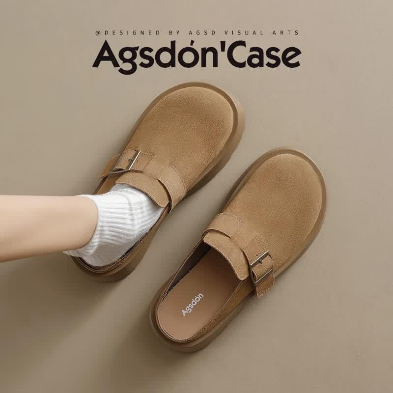 Agsdon Women s Platform Closed-Toe Slippers 36