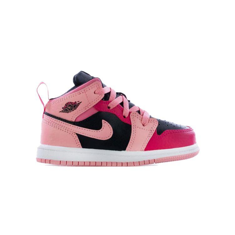 Zapatillas de Bebé Air Jordan 1 Mid TD Coral Chalk Rosa Rush-Rosa Negro 640735-662
