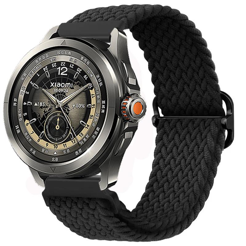 

Nylon Braided Strap for Xiaomi Watch S4 S3 S2 S1 Huawei Watch 3/4/GT3-4 Pro Fabric Bracelet Wristband for Mi Watch 2 Pro Correa Strap width 22mm чорний