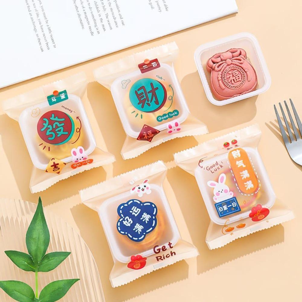 100pcs Clear Handmade Biscuit Packaging Bag Frosted Mooncake Packaging Bag Food Bag   DIY