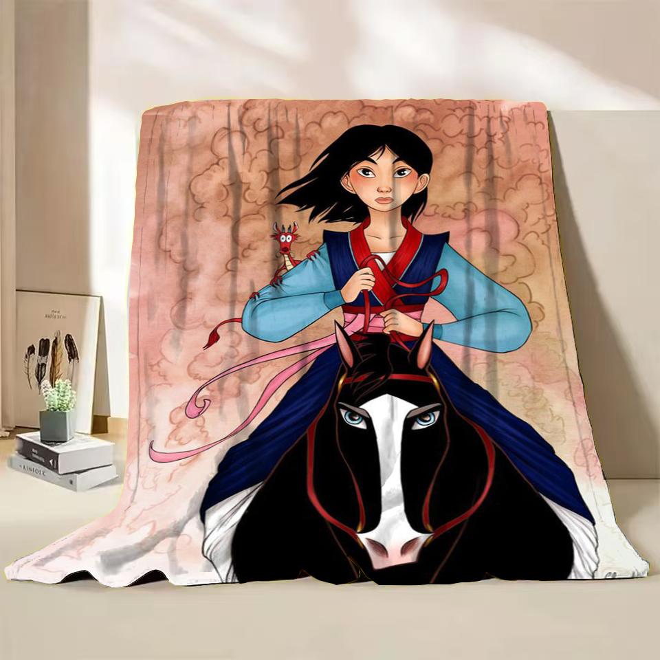 Disney Mulan Flannel Throw Blankets for Bed Sofa Home Bedroom Office Travel Children's Cover Blanket Kids Winter Warm Soft Gifts