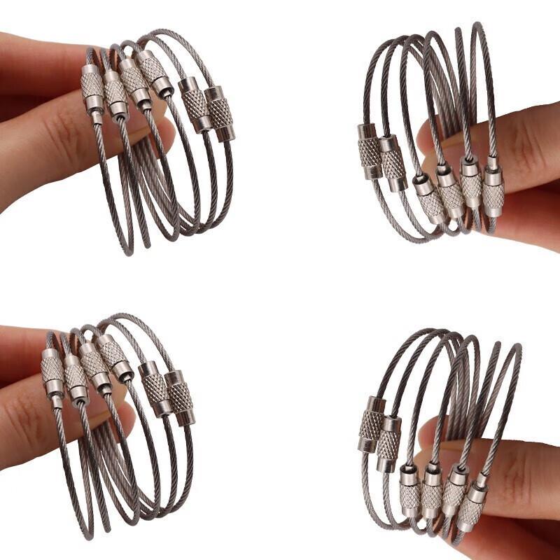 Homeglen Stainless Steel Wire Loop Keyrings (20 Pack)