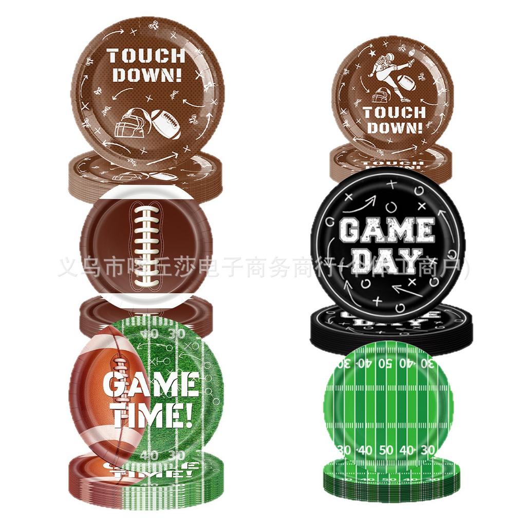 Super Bowl Football Party Supplies American Football Children'S Birthday Party Tableware Tablecloth Paper Plates Tissue Decoration