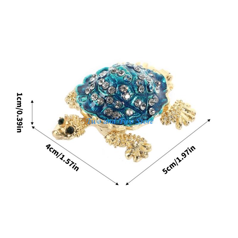 HX6F Portable Turtles Jewelry Storage Case With Locking Mechanism Metal Construction for Jewelry Protective Organization